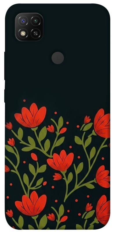 Чехол itsPrint Червоний цвіт для Xiaomi Redmi 9C, love ukraine, купить оптом с доставкой