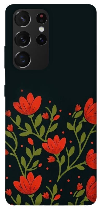Чохол itsPrint Червоний цвіт для Samsung Galaxy S21 Ultra, love ukraine, купити оптом з доставкою