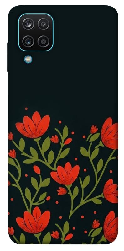 Чохол itsPrint Червоний цвіт для Samsung Galaxy A12, love ukraine, купити оптом з доставкою