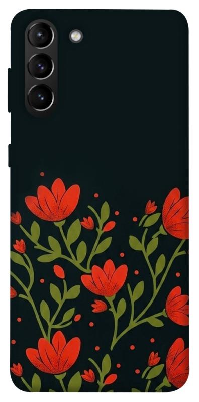 Чохол itsPrint Червоний цвіт для Samsung Galaxy S21+, love ukraine, купити оптом з доставкою