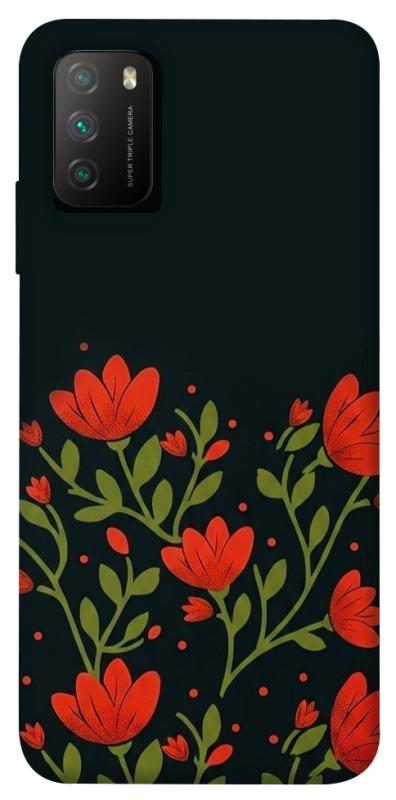 Чехол itsPrint Червоний цвіт для Xiaomi Poco M3, love ukraine, купить оптом с доставкой