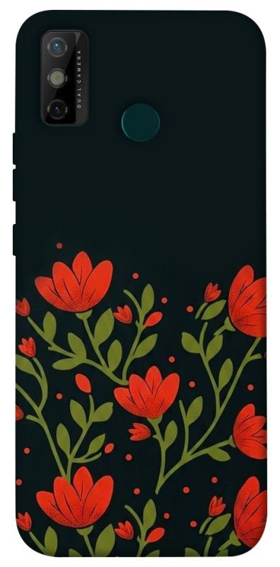 Чохол itsPrint Червоний цвіт для TECNO Spark 6 Go, love ukraine, купити оптом з доставкою