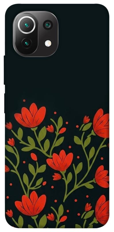 Чохол itsPrint Червоний цвіт для Xiaomi Mi 11 Lite, love ukraine, купити оптом з доставкою