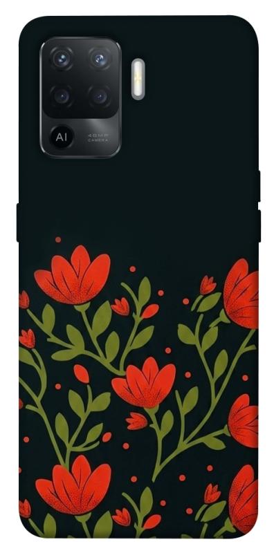 Чехол itsPrint Червоний цвіт для Oppo Reno 5 Lite, love ukraine, купить оптом с доставкой