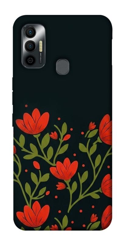 Чохол itsPrint Червоний цвіт для TECNO Spark 7, love ukraine, купити оптом з доставкою