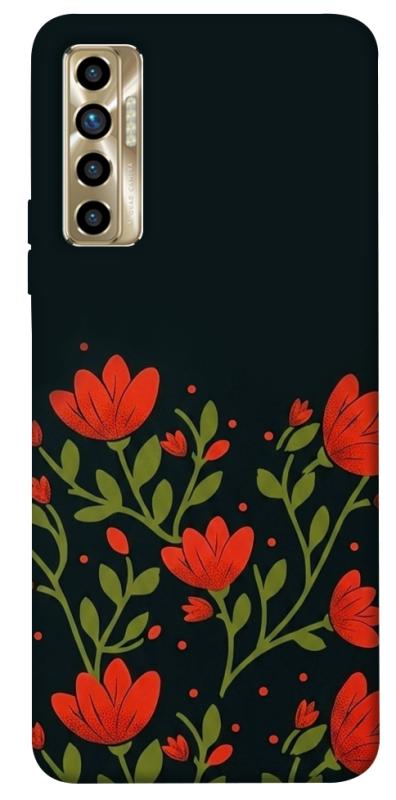 Чохол itsPrint Червоний цвіт для TECNO Camon 17P, love ukraine, купити оптом з доставкою