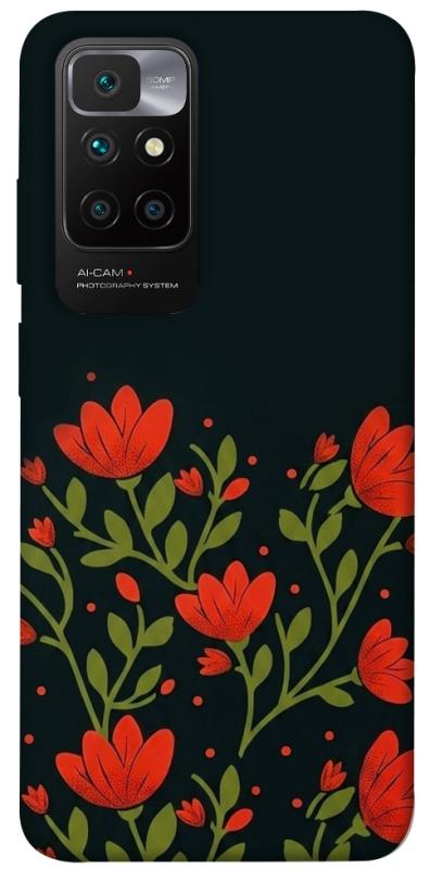 Чехол itsPrint Червоний цвіт для Xiaomi Redmi 10, love ukraine, купить оптом с доставкой