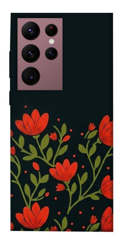 Чехол itsPrint Червоний цвіт для Samsung Galaxy S22 Ultra, love ukraine, купить оптом с доставкой