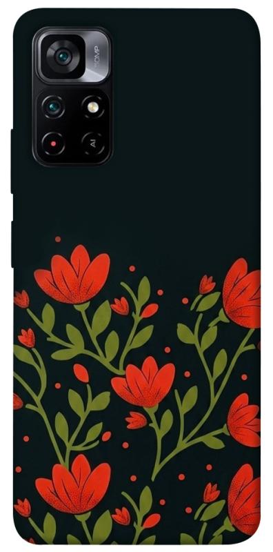 Чехол itsPrint Червоний цвіт для Xiaomi Poco M4 Pro 5G, love ukraine, купить оптом с доставкой