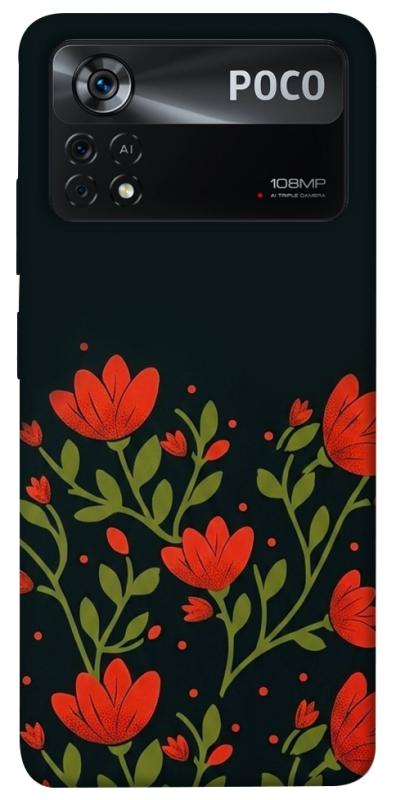 Чехол itsPrint Червоний цвіт для Xiaomi Poco X4 Pro 5G, love ukraine, купить оптом с доставкой
