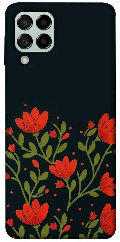 Чохол itsPrint Червоний цвіт для Samsung Galaxy M53 5G, love ukraine, купити оптом з доставкою