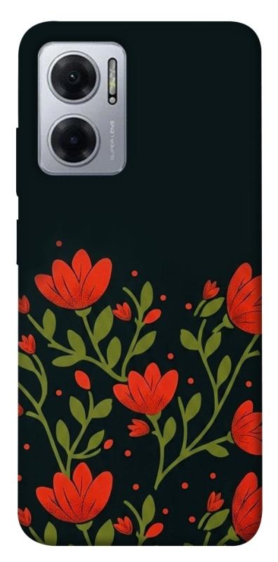 Чехол itsPrint Червоний цвіт для Xiaomi Redmi Note 11E, love ukraine, купить оптом с доставкой