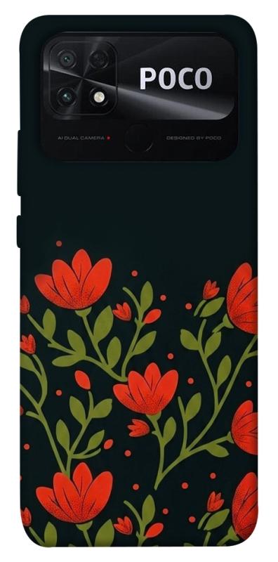 Чохол itsPrint Червоний цвіт для Xiaomi Poco C40, love ukraine, купити оптом з доставкою