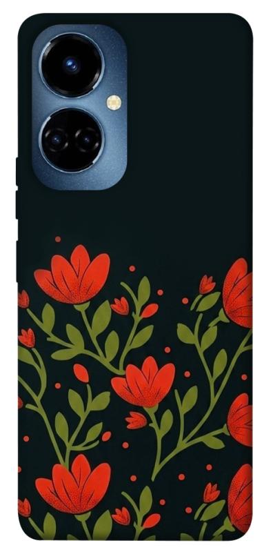 Чехол itsPrint Червоний цвіт для TECNO Camon 19 (CI6n) / 19 Pro (CI8n), love ukraine, купить оптом с доставкой