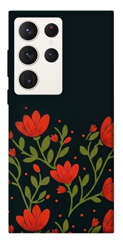 Чехол itsPrint Червоний цвіт для Samsung Galaxy S23 Ultra, love ukraine, купить оптом с доставкой