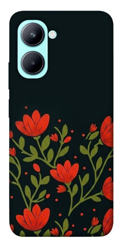 Чехол itsPrint Червоний цвіт для Realme C33, love ukraine, купить оптом с доставкой