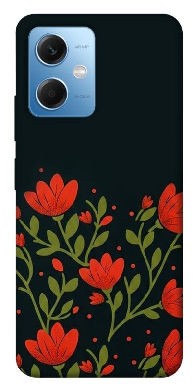Чехол itsPrint Червоний цвіт для Xiaomi Redmi Note 12 5G, love ukraine, купить оптом с доставкой