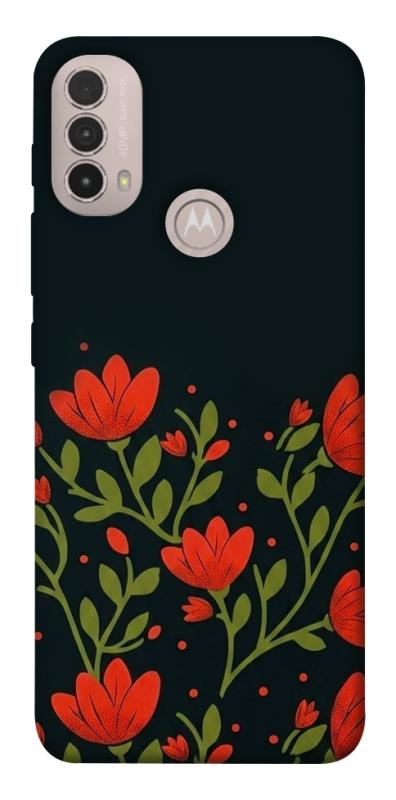 Чехол itsPrint Червоний цвіт для Motorola Moto E40, love ukraine, купить оптом с доставкой