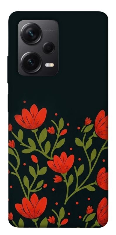 Чехол itsPrint Червоний цвіт для Xiaomi Redmi Note 12 Pro+ 5G, love ukraine, купить оптом с доставкой