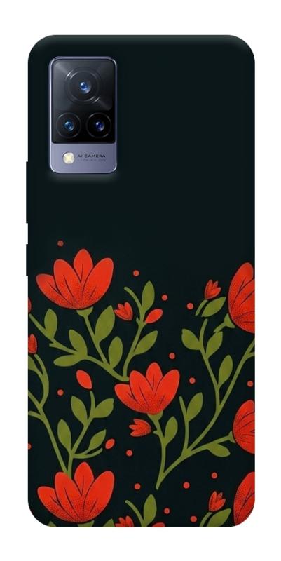Чехол itsPrint Червоний цвіт для Vivo V21, love ukraine, купить оптом с доставкой