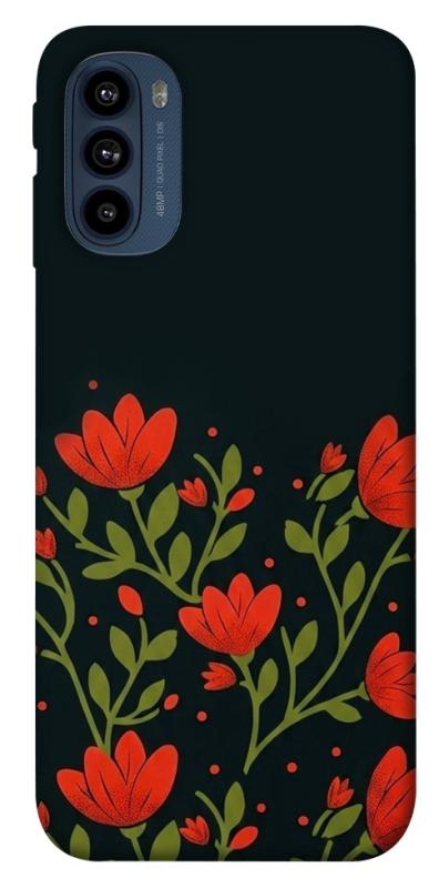 Чехол itsPrint Червоний цвіт для Motorola Moto G41, love ukraine, купить оптом с доставкой