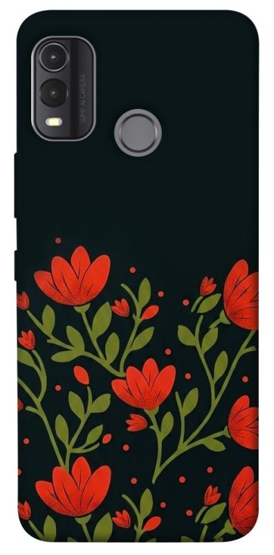 Чохол itsPrint Червоний цвіт для Nokia G11 Plus, love ukraine, купити оптом з доставкою