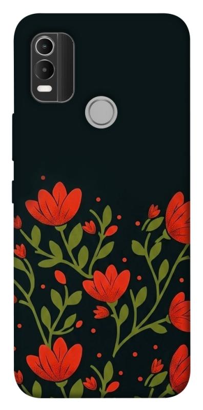 Чехол itsPrint Червоний цвіт для Nokia C21 Plus, love ukraine, купить оптом с доставкой