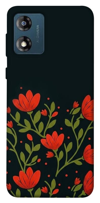 Чохол itsPrint Червоний цвіт для Motorola Moto E13, love ukraine, купити оптом з доставкою