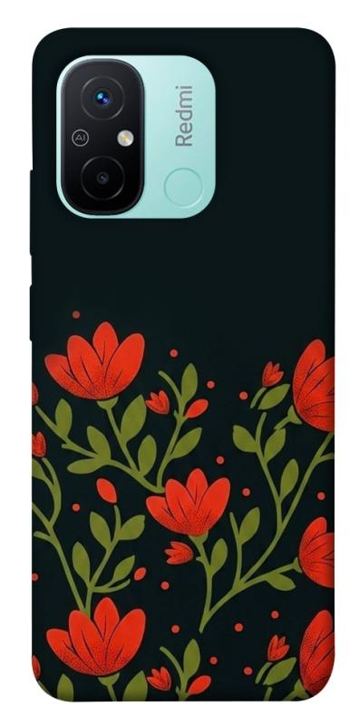 Чохол itsPrint Червоний цвіт для Xiaomi Redmi 12C, love ukraine, купити оптом з доставкою