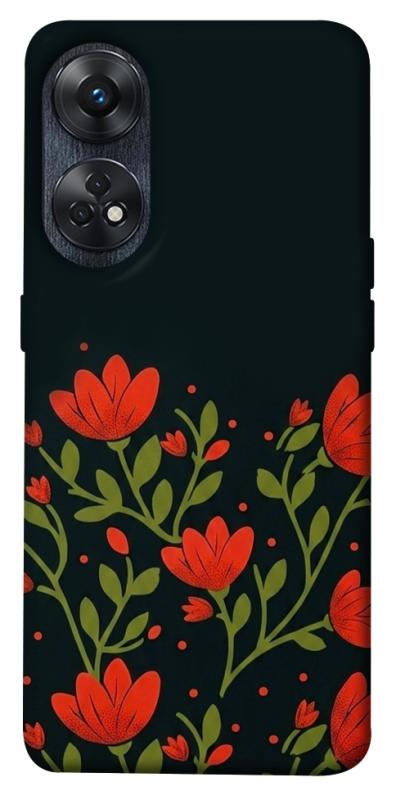 Чехол itsPrint Червоний цвіт для Oppo Reno 8 T 4G, love ukraine, купить оптом с доставкой