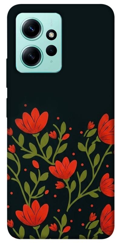Чохол itsPrint Червоний цвіт для Xiaomi Redmi Note 12 4G, love ukraine, купити оптом з доставкою