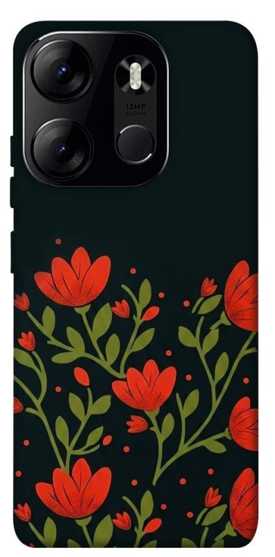 Чехол itsPrint Червоний цвіт для Tecno Spark Go 2023, love ukraine, купить оптом с доставкой