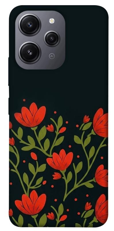 Чохол itsPrint Червоний цвіт для Xiaomi Redmi 12, love ukraine, купити оптом з доставкою