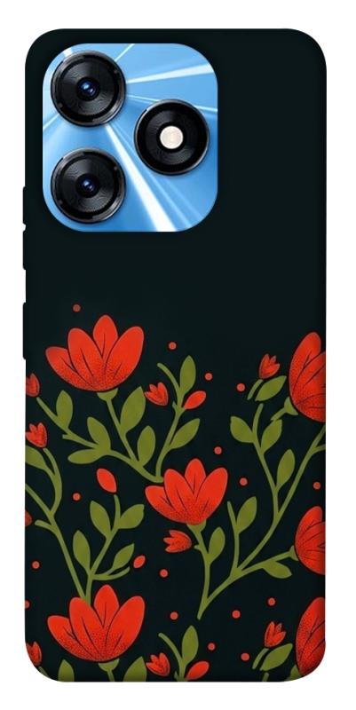 Чехол itsPrint Червоний цвіт для TECNO Spark 10 Pro, love ukraine, купить оптом с доставкой