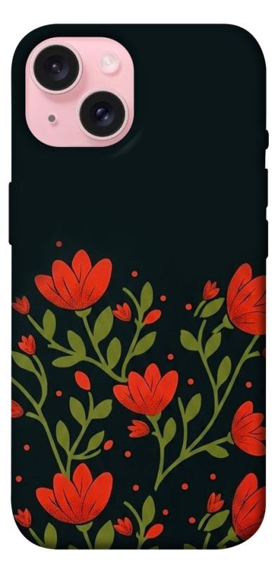 Чехол itsPrint Червоний цвіт для Apple iPhone 15 (6.1"), love ukraine, купить оптом с доставкой