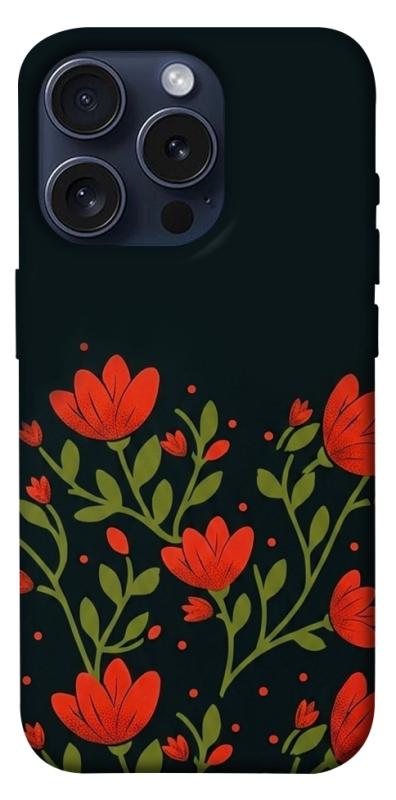 Чехол itsPrint Червоний цвіт для Apple iPhone 15 Pro (6.1"), love ukraine, купить оптом с доставкой
