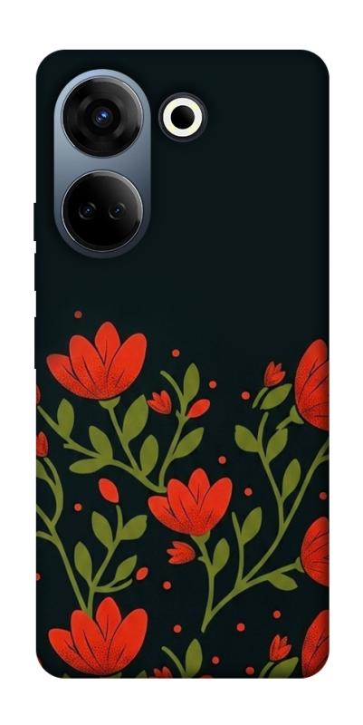 Чехол itsPrint Червоний цвіт для TECNO Camon 20 Pro (CK7n), love ukraine, купить оптом с доставкой