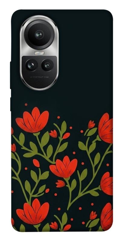 Чехол itsPrint Червоний цвіт для Oppo Reno 10, love ukraine, купить оптом с доставкой