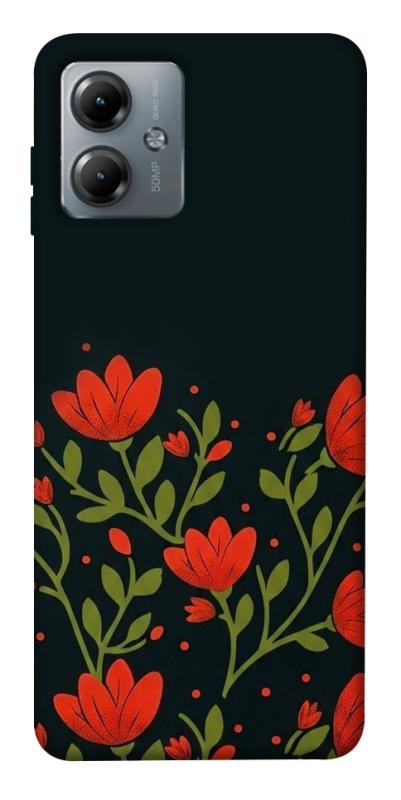Чехол itsPrint Червоний цвіт для Motorola Moto G14, love ukraine, купить оптом с доставкой