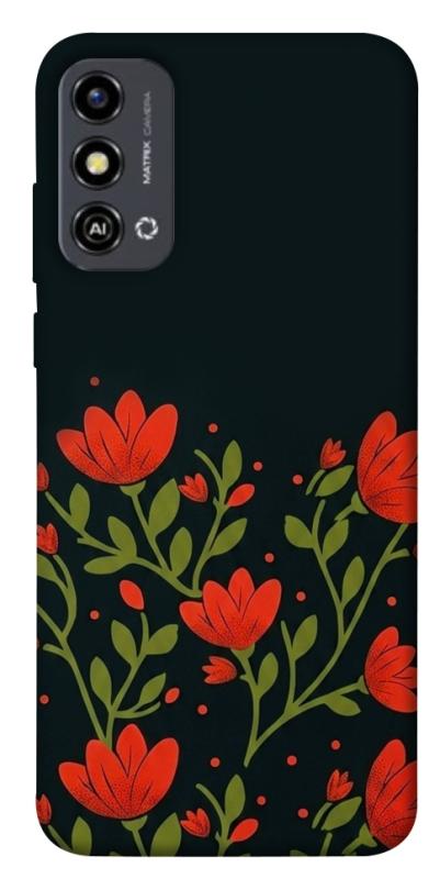 Чехол itsPrint Червоний цвіт для ZTE Blade A53, love ukraine, купить оптом с доставкой