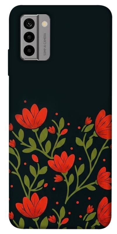 Чехол itsPrint Червоний цвіт для Nokia G22, love ukraine, купить оптом с доставкой