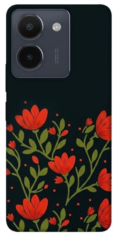 Чохол itsPrint Червоний цвіт для Vivo Y36, love ukraine, купити оптом з доставкою