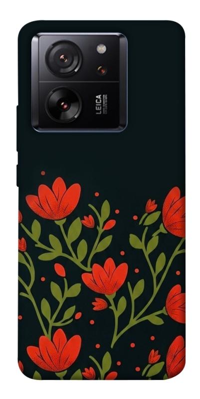 Чохол itsPrint Червоний цвіт для Xiaomi 13T, love ukraine, купити оптом з доставкою