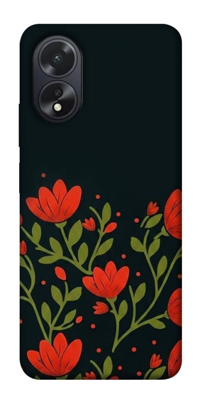 Чохол itsPrint Червоний цвіт для Oppo A38, love ukraine, купити оптом з доставкою