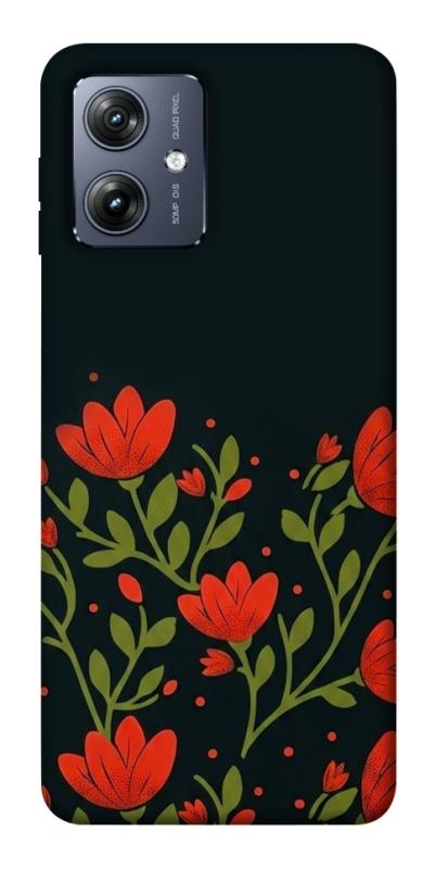 Чехол itsPrint Червоний цвіт для Motorola Moto G54, love ukraine, купить оптом с доставкой