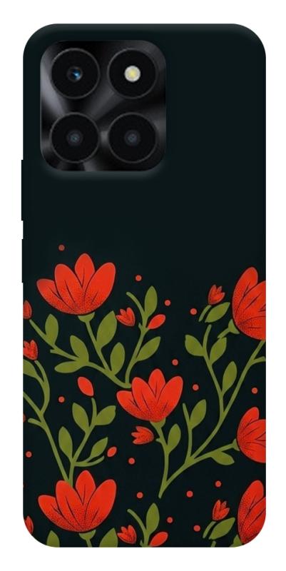 Чехол itsPrint Червоний цвіт для Huawei Honor X6a, love ukraine, купить оптом с доставкой