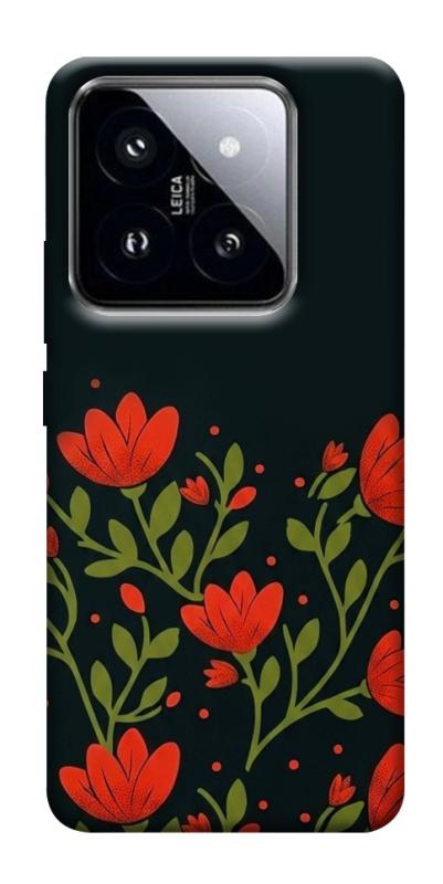 Чехол itsPrint Червоний цвіт для Xiaomi 14 Pro, love ukraine, купить оптом с доставкой
