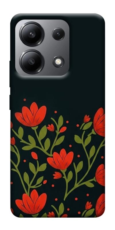Чохол itsPrint Червоний цвіт для Xiaomi Redmi Note 13 4G, love ukraine, купити оптом з доставкою