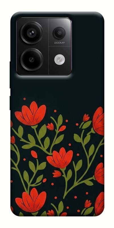 Чехол itsPrint Червоний цвіт для Xiaomi Redmi Note 13 Pro 4G, love ukraine, купить оптом с доставкой