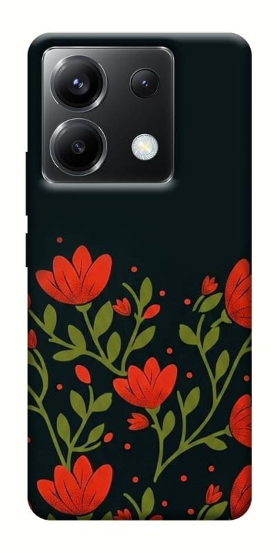 Чехол itsPrint Червоний цвіт для Xiaomi Poco X6, love ukraine, купить оптом с доставкой